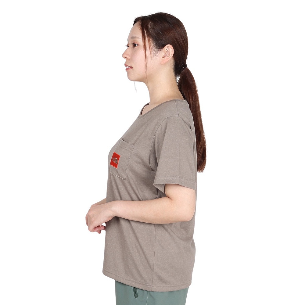 ザ・ノース・フェイス（THE NORTH FACE）（レディース）半袖 スクエアロゴポケット Tシャツ NTW82541 MR