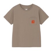 (レディース)半袖 スクエアロゴポケット Tシャツ NTW82541 MR