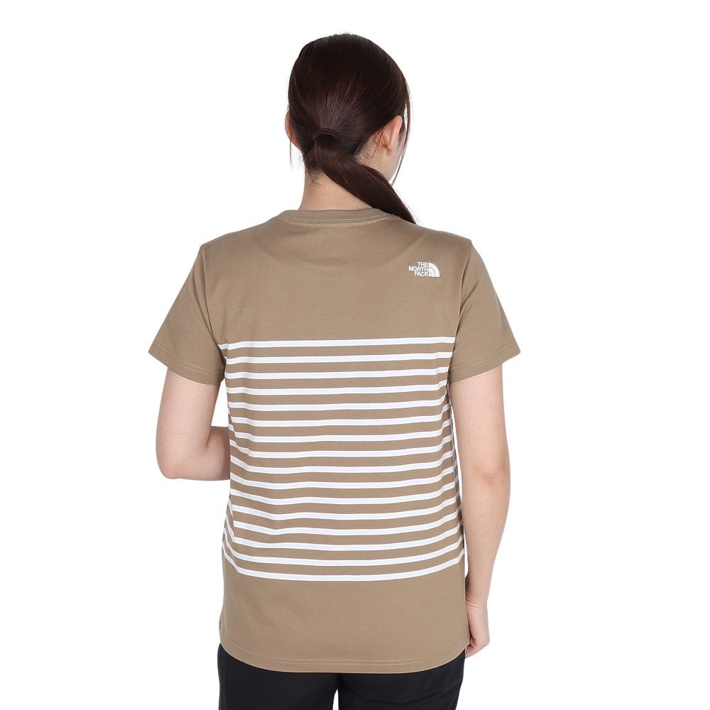 ザ・ノース・フェイス（THE NORTH FACE）（レディース）半袖Tシャツ ショートスリーブパネルボーダーティー NTW32406 CK カーキ 速乾