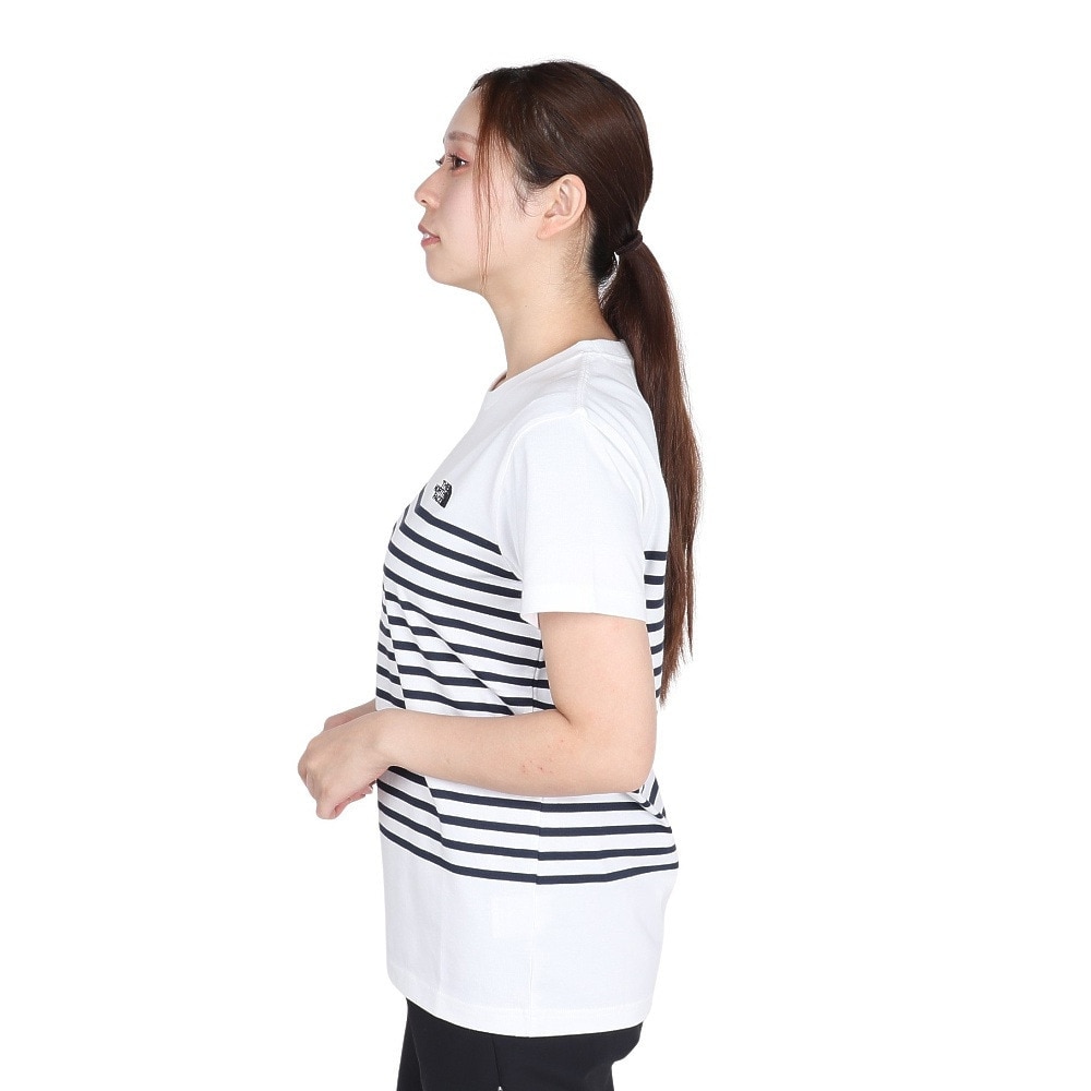 ザ・ノース・フェイス（THE NORTH FACE）（レディース）半袖Tシャツ ショートスリーブパネルボーダーティー NTW32406 W2 ホワイト 速乾