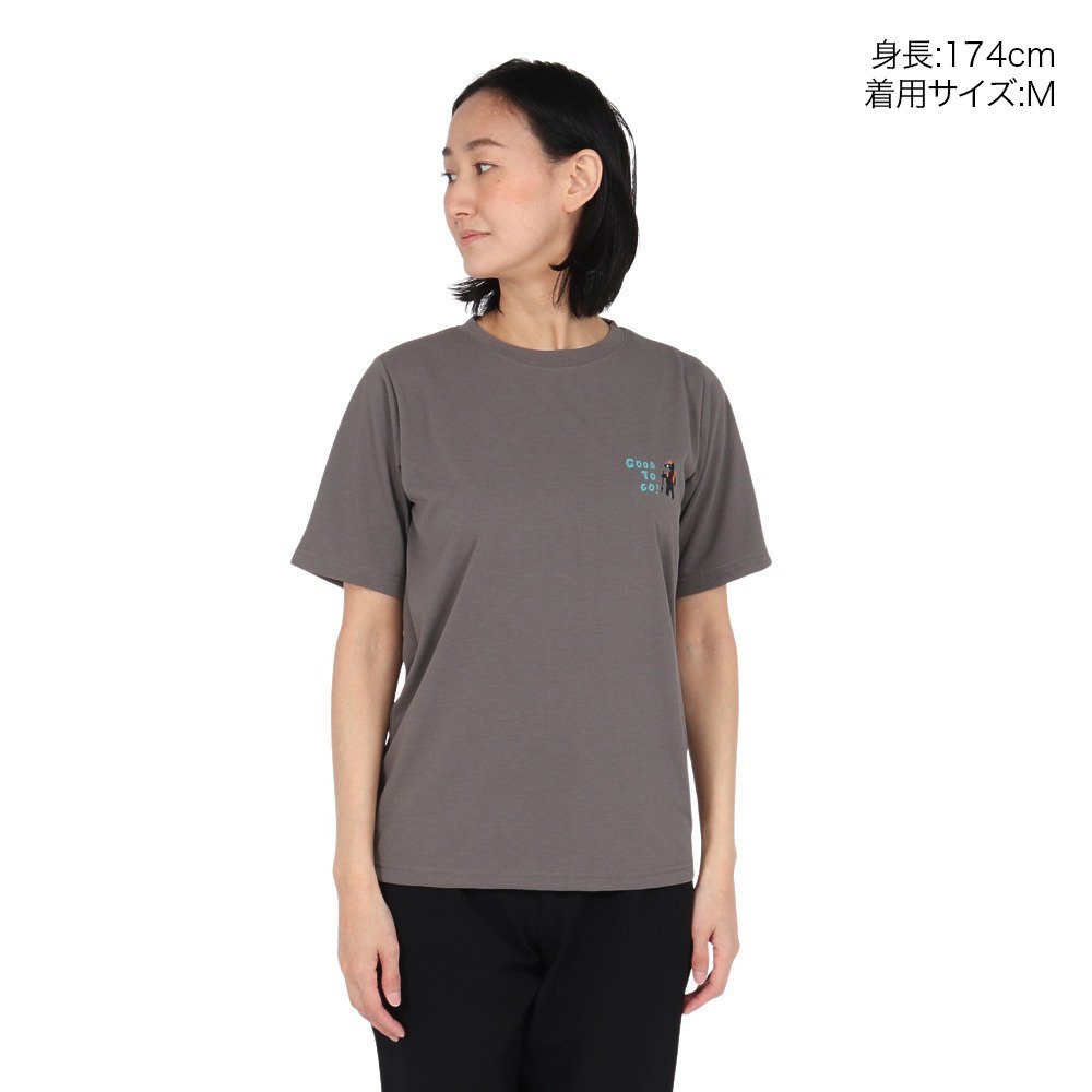 クリフメイヤー（KRIFF MAYER）（レディース）プリント半袖Tシャツ クマ W2547846X:17:CHARCOAL