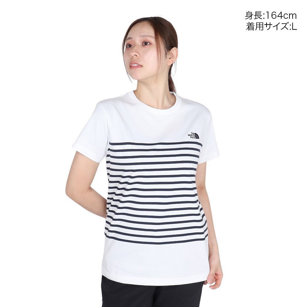 半袖Tシャツ ショートスリーブパネルボーダーティー NTW32406 W2 ホワイト 速乾 2
