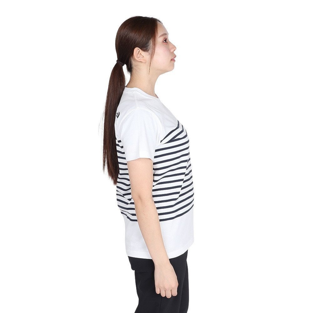 半袖Tシャツ ショートスリーブパネルボーダーティー NTW32406 W2 ホワイト 速乾 5