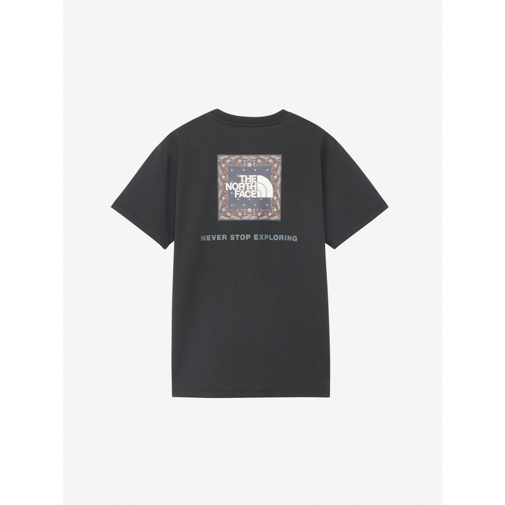 ザ・ノース・フェイス（THE NORTH FACE）（レディース）Tシャツ 半袖 BANDANA SQ LG スクエアロゴ NTW32446 黒 ブラック
