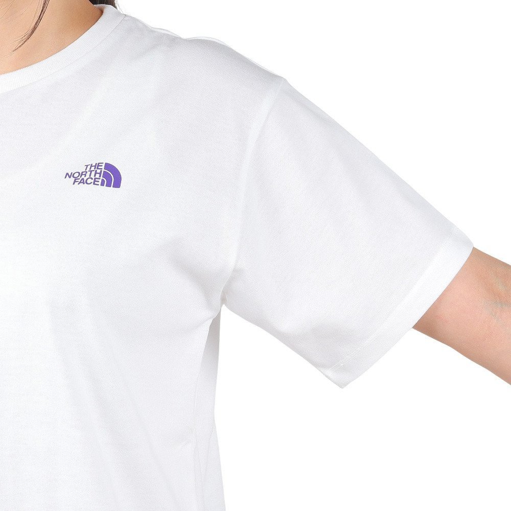 ザ・ノース・フェイス（THE NORTH FACE）（レディース）Tシャツ 半袖 BANDANA SQ LG スクエアロゴ NTW32446 白 ホワイト