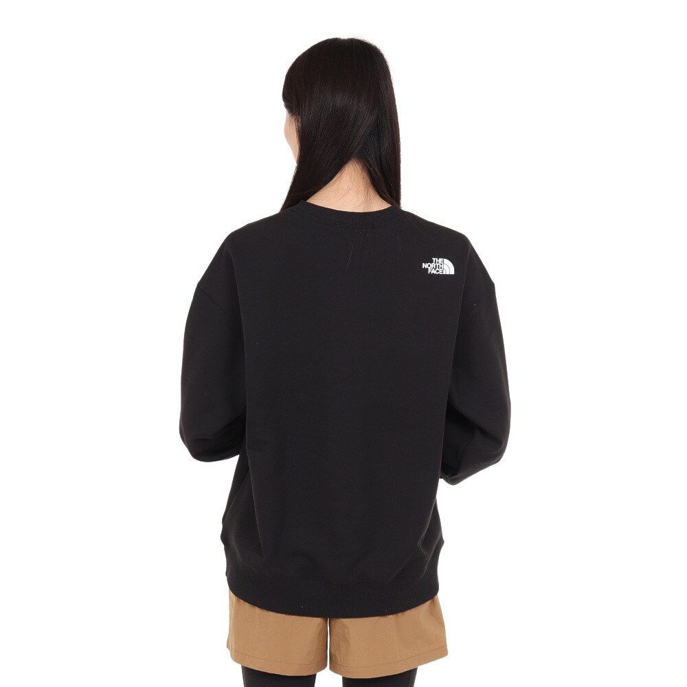 ノースフェイス（THE NORTH FACE）（レディース）トレーナー 長袖スウェット フラワーロゴクルー NT62335 K ブラック