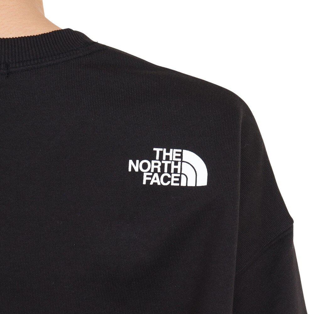 ノースフェイス（THE NORTH FACE）（レディース）トレーナー 長袖スウェット フラワーロゴクルー NT62335 K ブラック