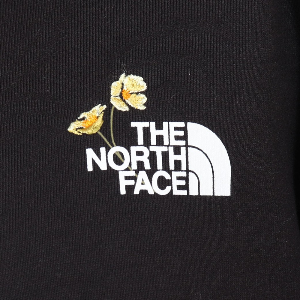 ノースフェイス（THE NORTH FACE）（レディース）トレーナー 長袖スウェット フラワーロゴクルー NT62335 K ブラック