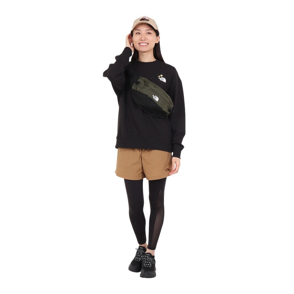 ノースフェイス（THE NORTH FACE）（レディース）トレーナー 長袖スウェット フラワーロゴクルー NT62335 K ブラック