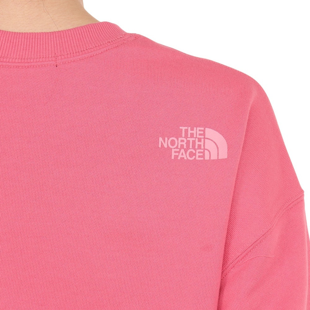 ノースフェイス（THE NORTH FACE）（レディース）トレーナー 長袖スウェット フラワーロゴクルー NT62335 LR ピンク
