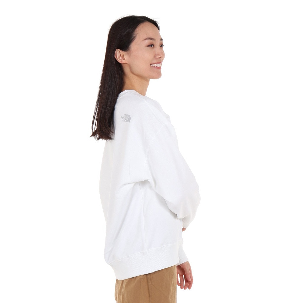 ノースフェイス（THE NORTH FACE）（レディース）トレーナー 長袖スウェット フラワーロゴクルー NT62335 W ホワイト