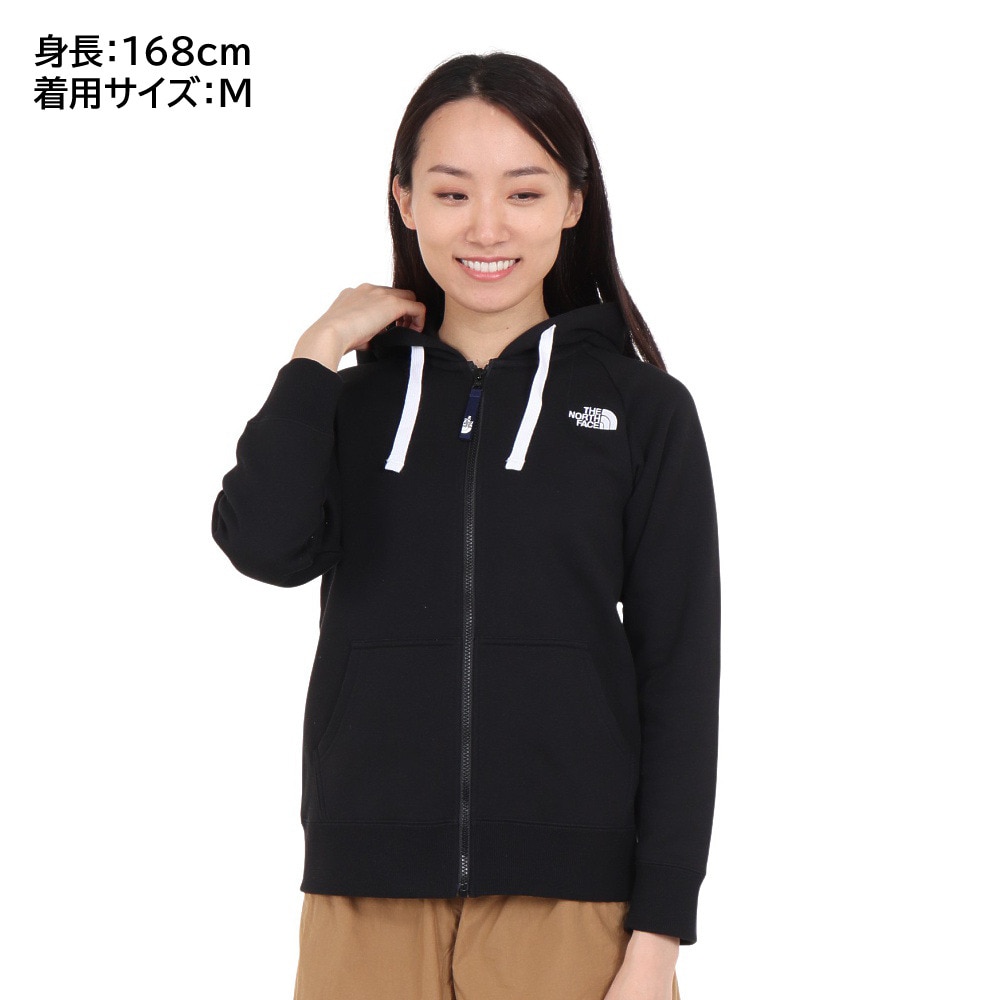 ノースフェイス（THE NORTH FACE）（レディース）パーカー スウェット リアビューフルジップフーディ NTW12340 K ブラック