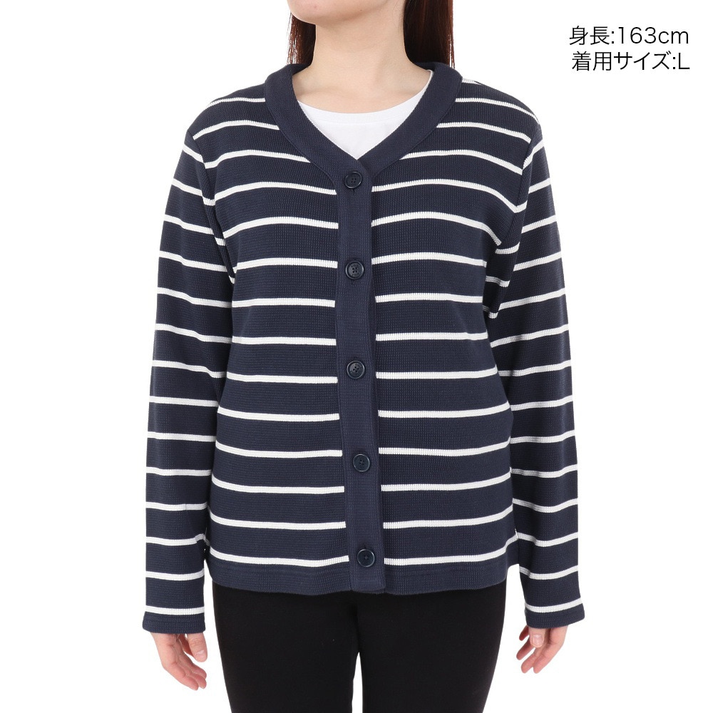 エーグル（AIGLE）（レディース）カットソー ロングスリーブ ボーダー カーディガン ZTFAV79-001