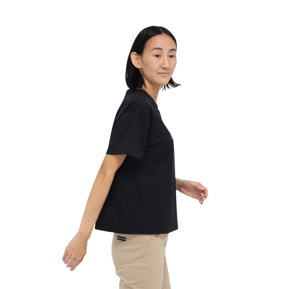 ホールアース（Whole Earth）（レディース）カットソー 半袖 LONG COOL Tシャツ WE2TDZ57 BLK