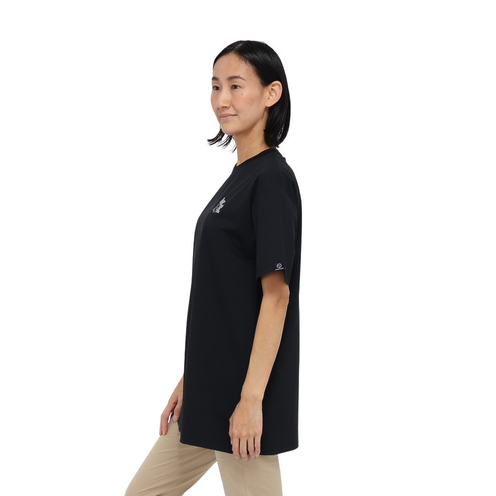 ホールアース（Whole Earth）（レディース）カットソー 半袖 LONG COOL Tシャツ WE2TDZ58 BLK