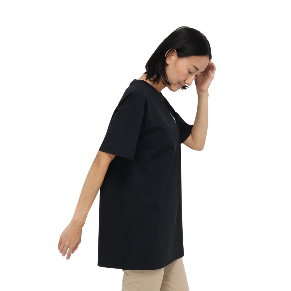 ホールアース（Whole Earth）（レディース）カットソー 半袖 LONG COOL Tシャツ WE2TDZ58 BLK