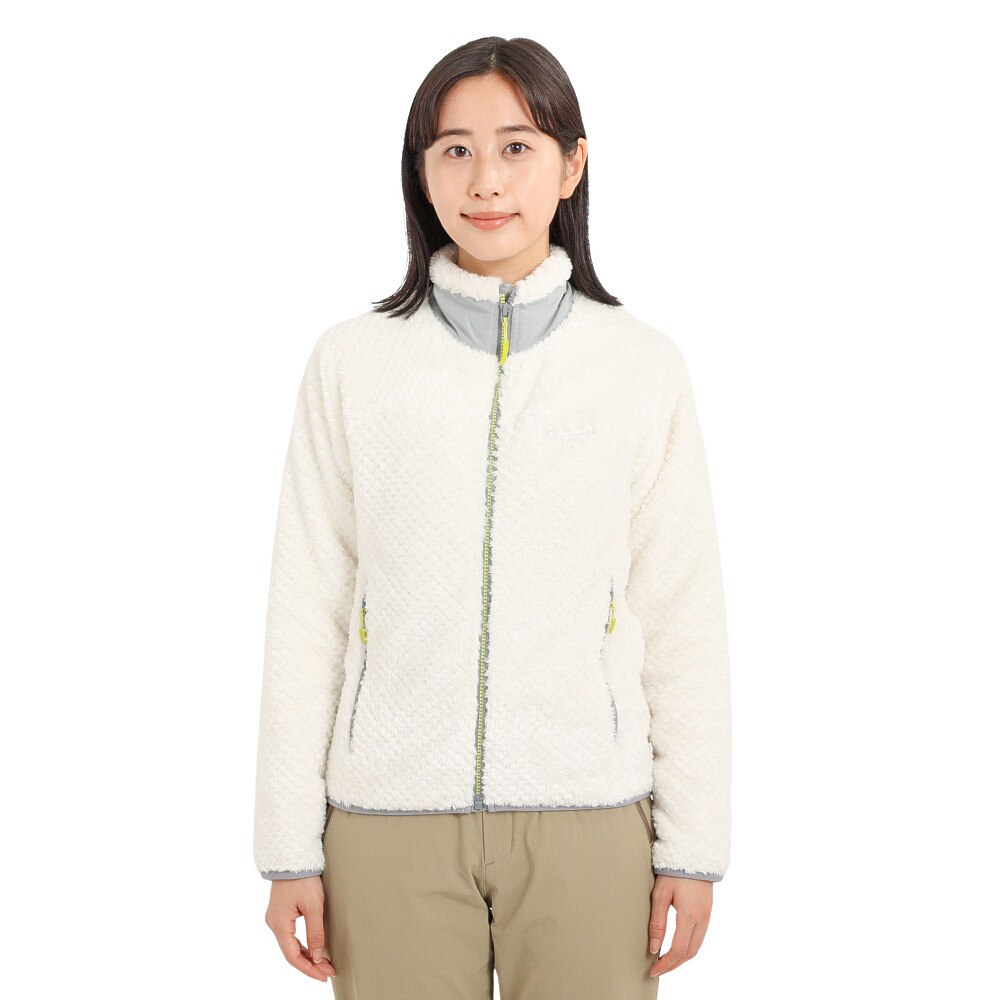 マーモット（Marmot）（レディース）ジップアップ フリース グレイシャーハイロフト フリースジャケット TOWUJL37 OPW ホワイト スタンドカラー
