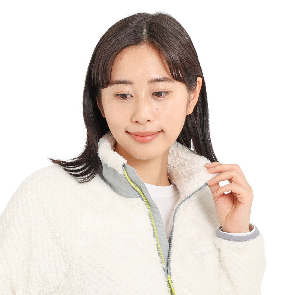 マーモット（Marmot）（レディース）ジップアップ フリース グレイシャーハイロフト フリースジャケット TOWUJL37 OPW ホワイト スタンドカラー