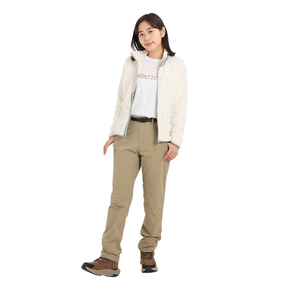 マーモット（Marmot）（レディース）ジップアップ フリース グレイシャーハイロフト フリースジャケット TOWUJL37 OPW ホワイト スタンドカラー