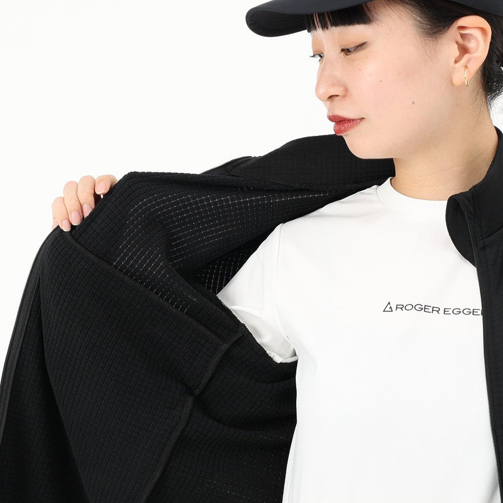 ロジャーエーガー（ROGEREGGER）（レディース）ジップアップ ルフトグリットフリース RE25FUK5620019 BLK