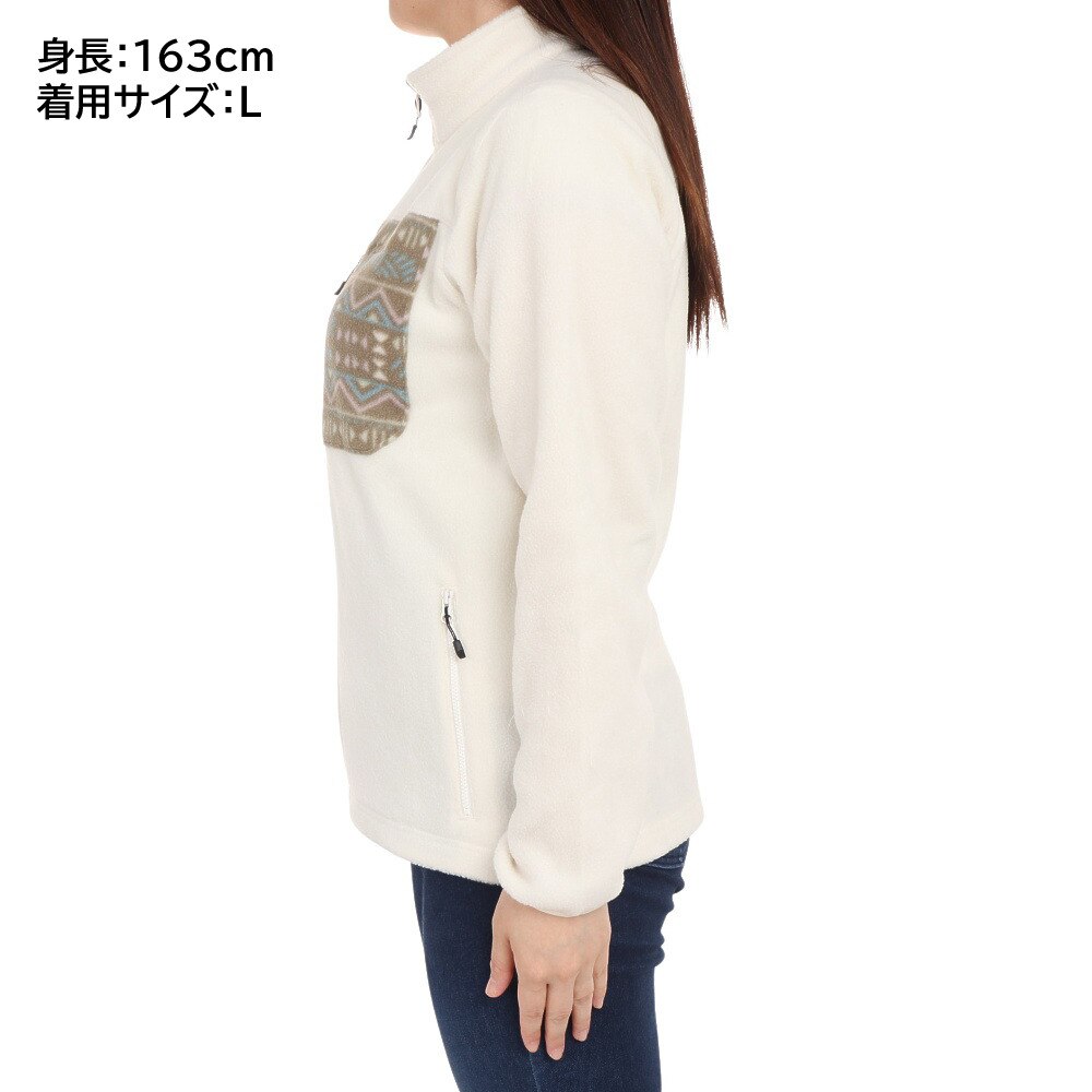 コロンビア（Columbia）（レディース）フルジップ フリース バックアイスプリングジャケット XL5820 191 オフホワイト