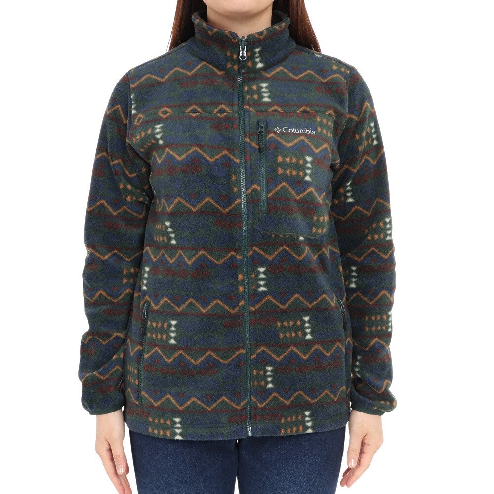 コロンビア（Columbia）（レディース）フルジップ フリース バックアイスプリングジャケット XL5820 370 グリーン