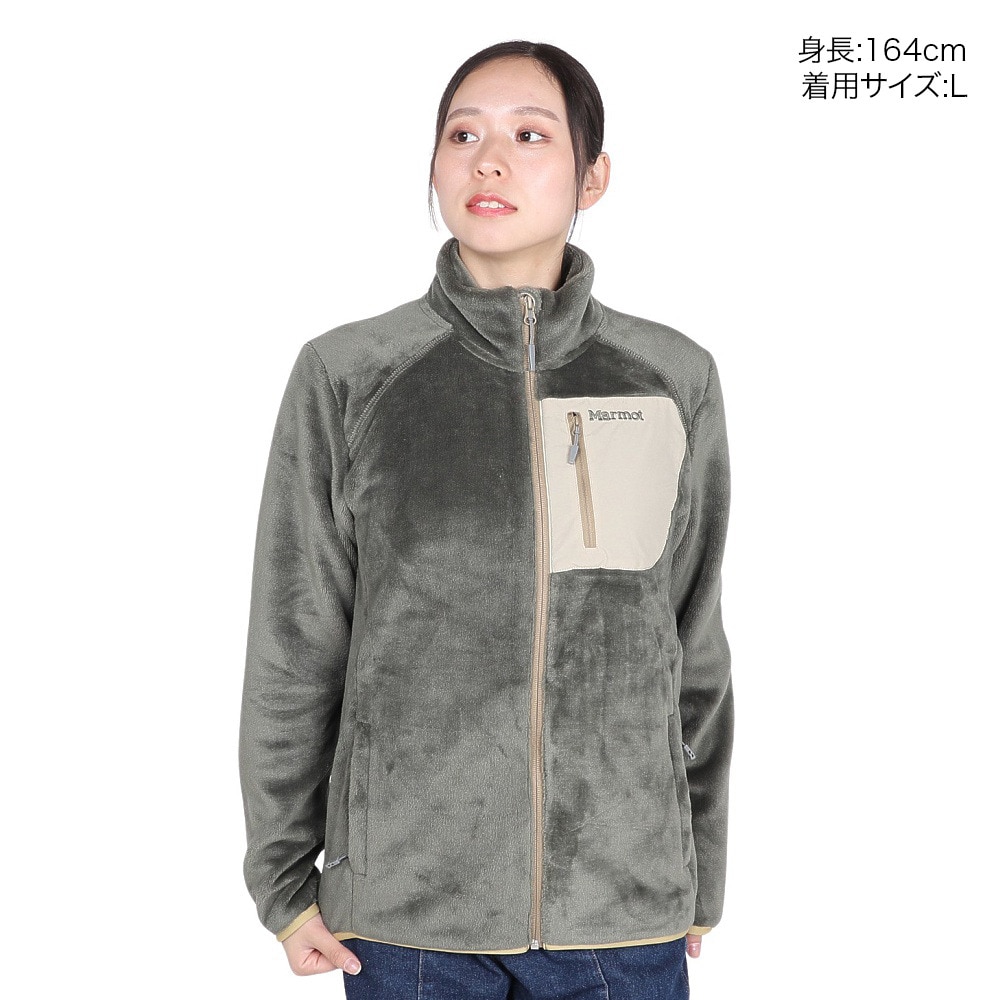 マーモット（Marmot）（レディース）フルジップ フリース バイガンフリースジャケット TSAWF048-KHAKI