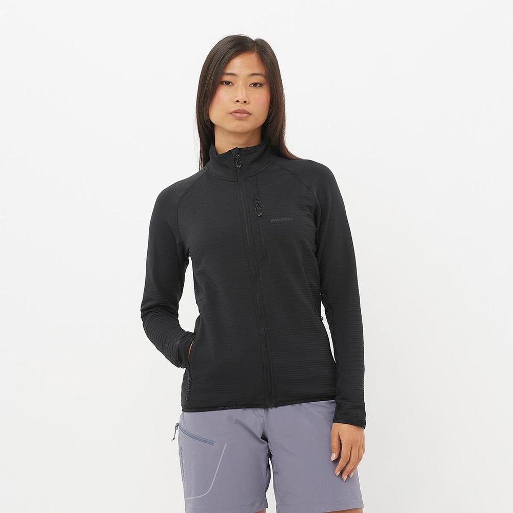 サロモン（SALOMON）（レディース）フルジップ フリース ESSENTIAL LIGHTWARM 女性用フルジップミドルレイヤージャケット LC2445900