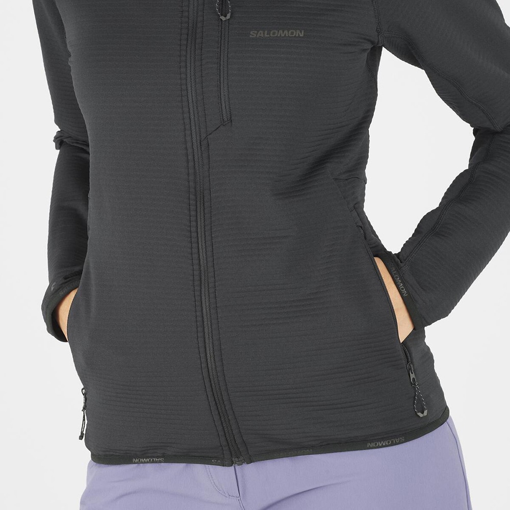 サロモン（SALOMON）（レディース）フルジップ フリース ESSENTIAL LIGHTWARM 女性用フルジップミドルレイヤージャケット LC2445900
