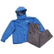 ロゴス（LOGOS）（キッズ）ジュニア レインスーツ 上下 ブルー 28242 BLU レインウェア 防水 カッパ 合羽 雨具 アウトドア キャンプ レジャー 収納袋付 登山