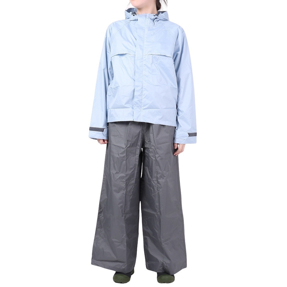 マック（Makku）（レディース）レインウェア 雨具 上下セット 耐水 透湿 ワイドレインスーツ AS-620 ブルー 透明バイザー付き