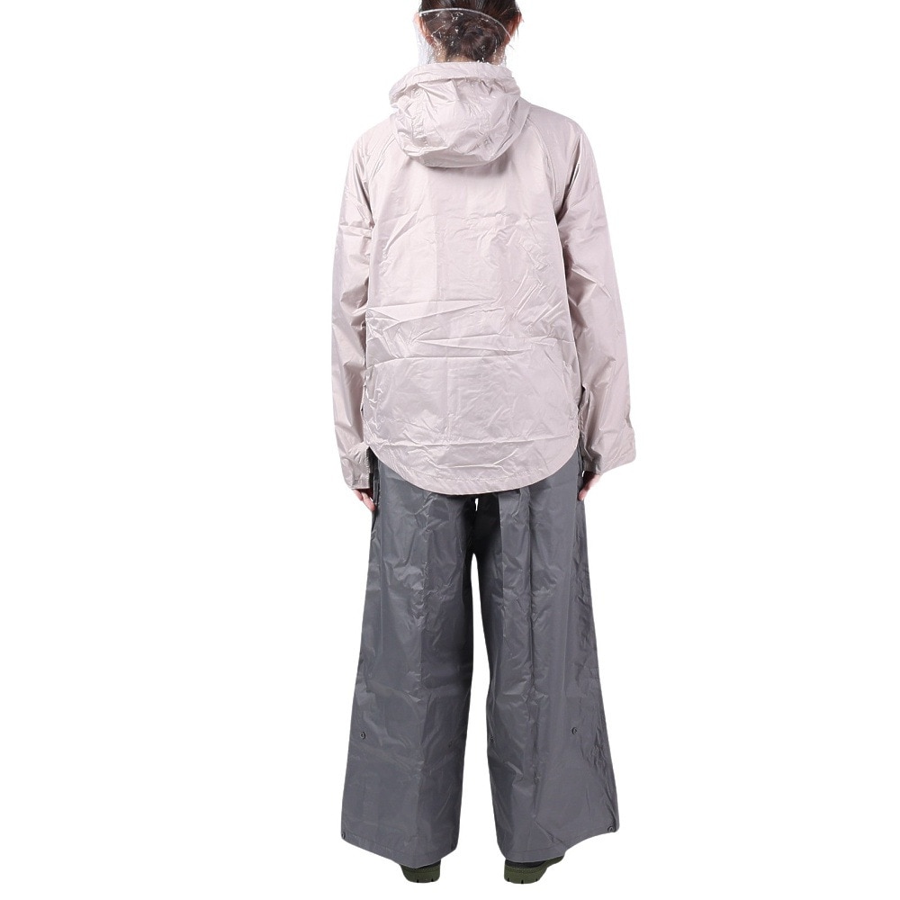マック（Makku）（レディース）レインウェア 雨具 上下セット 耐水 透湿 ワイドレインスーツ AS-620 ベージュ 透明バイザー付き