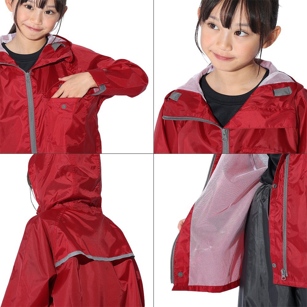 マック（Makku）（レディース、キッズ）レインウェア 上下セット 大人 子供 雨具 撥水 防水 レインスーツ アジャストマックライト AS-7100 裾上げ調整