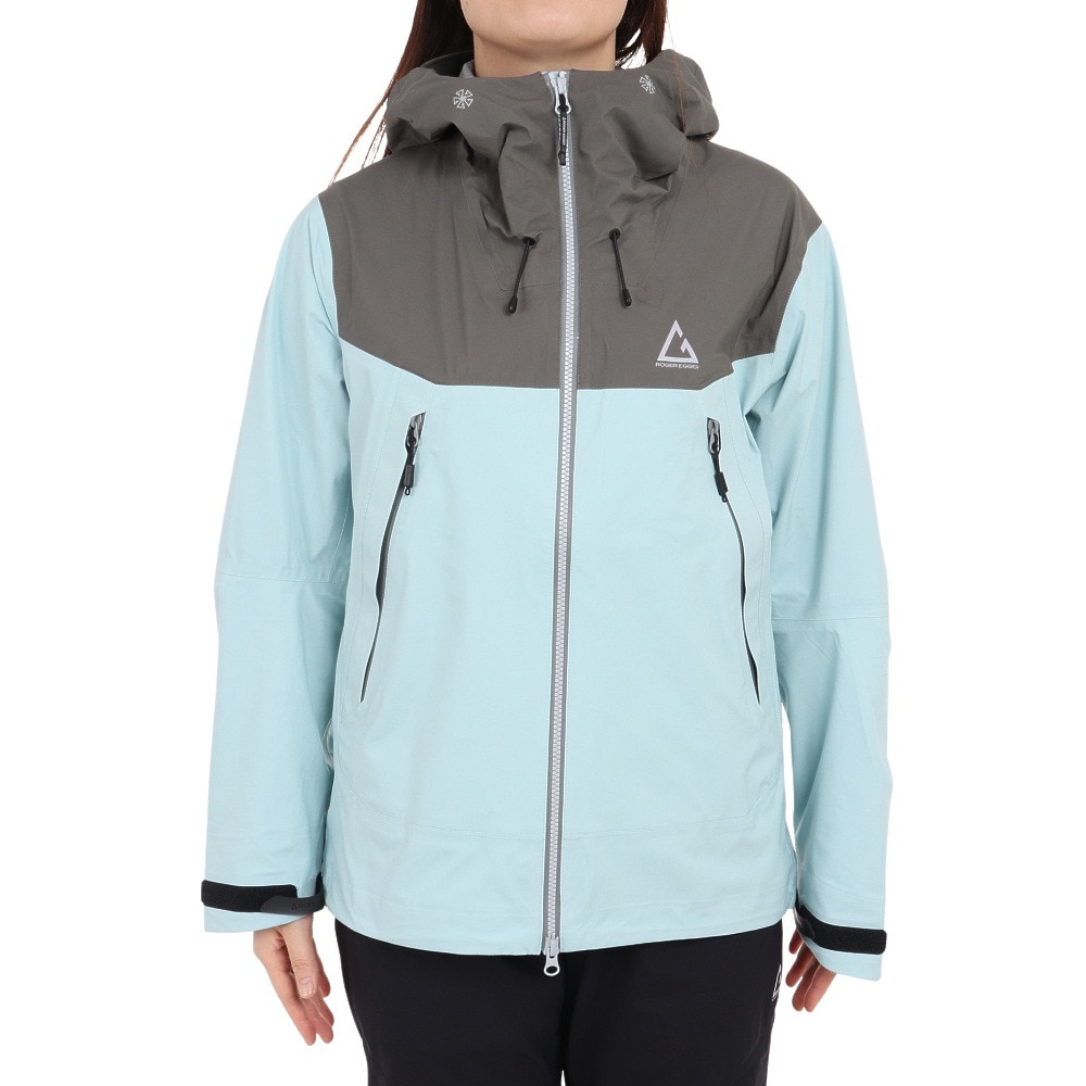 ロジャーエーガー（ROGEREGGER）（レディース）レインジャケット 雨具 防水 CLIMAセンサー W RE2STN562030CBL サックス 収納袋付 レインウェア
