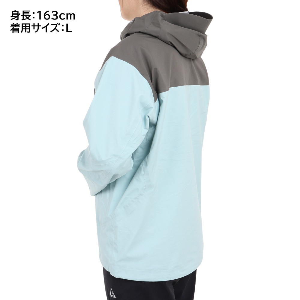 ロジャーエーガー（ROGEREGGER）（レディース）レインジャケット 雨具 防水 CLIMAセンサー W RE2STN562030CBL サックス 収納袋付 レインウェア