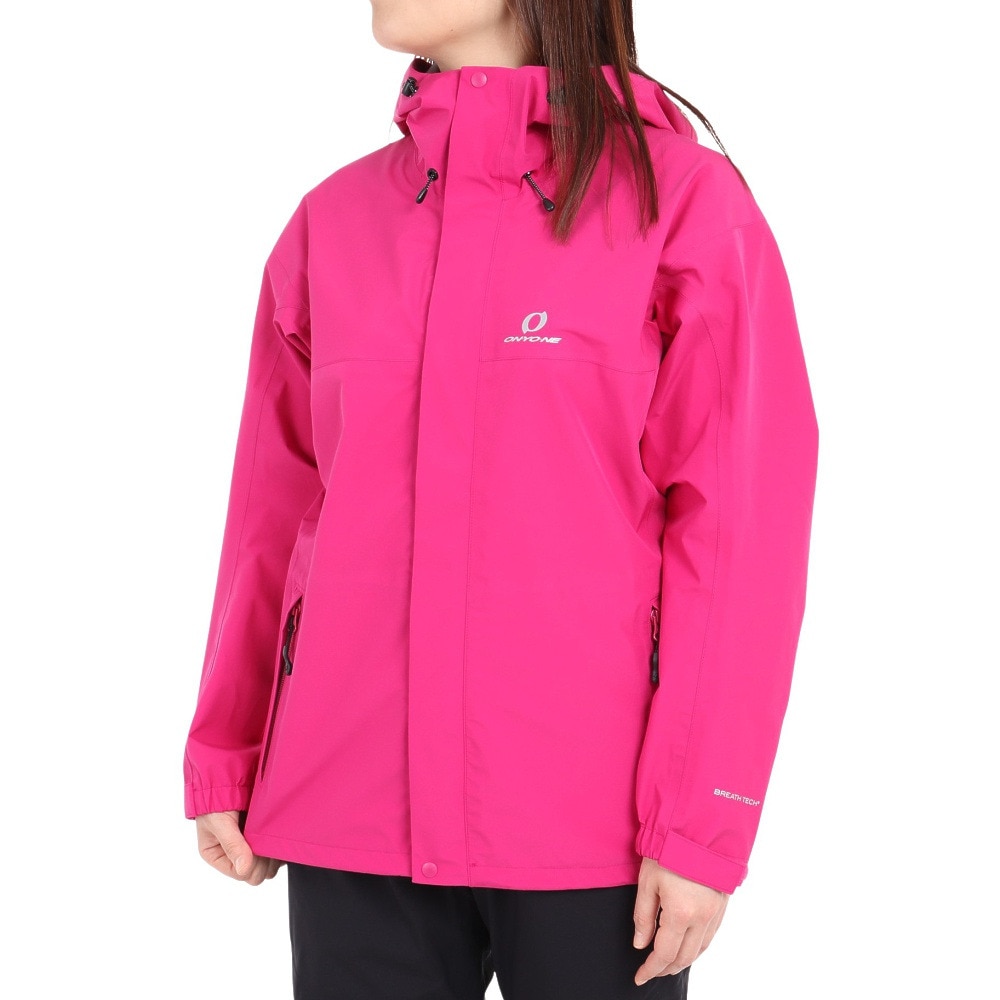 オンヨネ（ONYONE）（レディース）雨具 防水 レインジャケット コンバットレインジャケット ODJ85031 946 BERRY 収納袋付 レインウェア