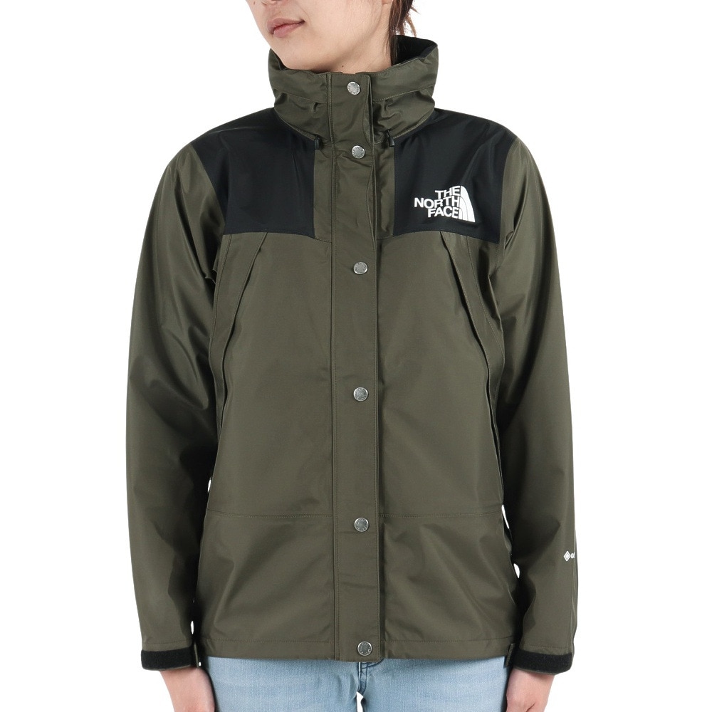 ノースフェイス（THE NORTH FACE）（レディース）レインジャケット 雨具 防水 マウンテンレインテックスジャケット NPW12333 NT  カーキ 収納袋付 アウトドア・キャンプ用品はエルブレス