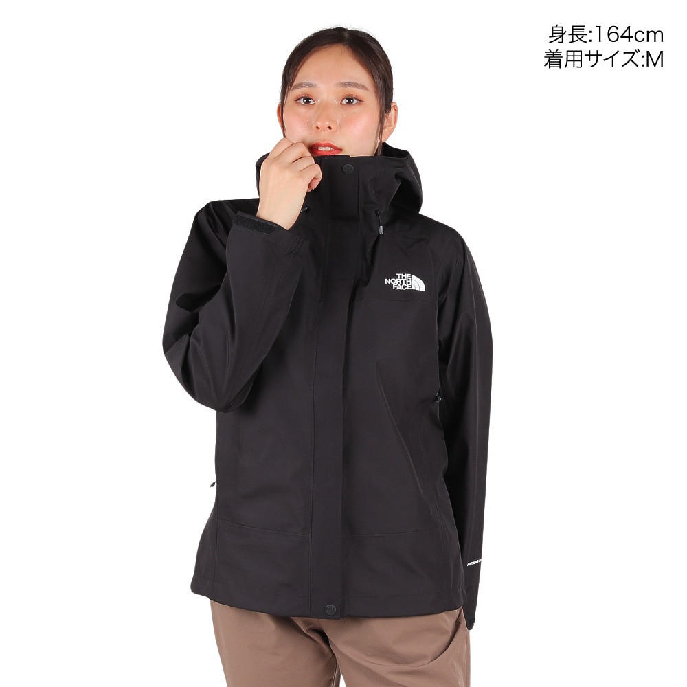 ノースフェイス（THE NORTH FACE）（レディース）レインジャケット 雨具 防水 フューチャーライトドリズルジャケット NPW12401 K ブラック 収納袋付