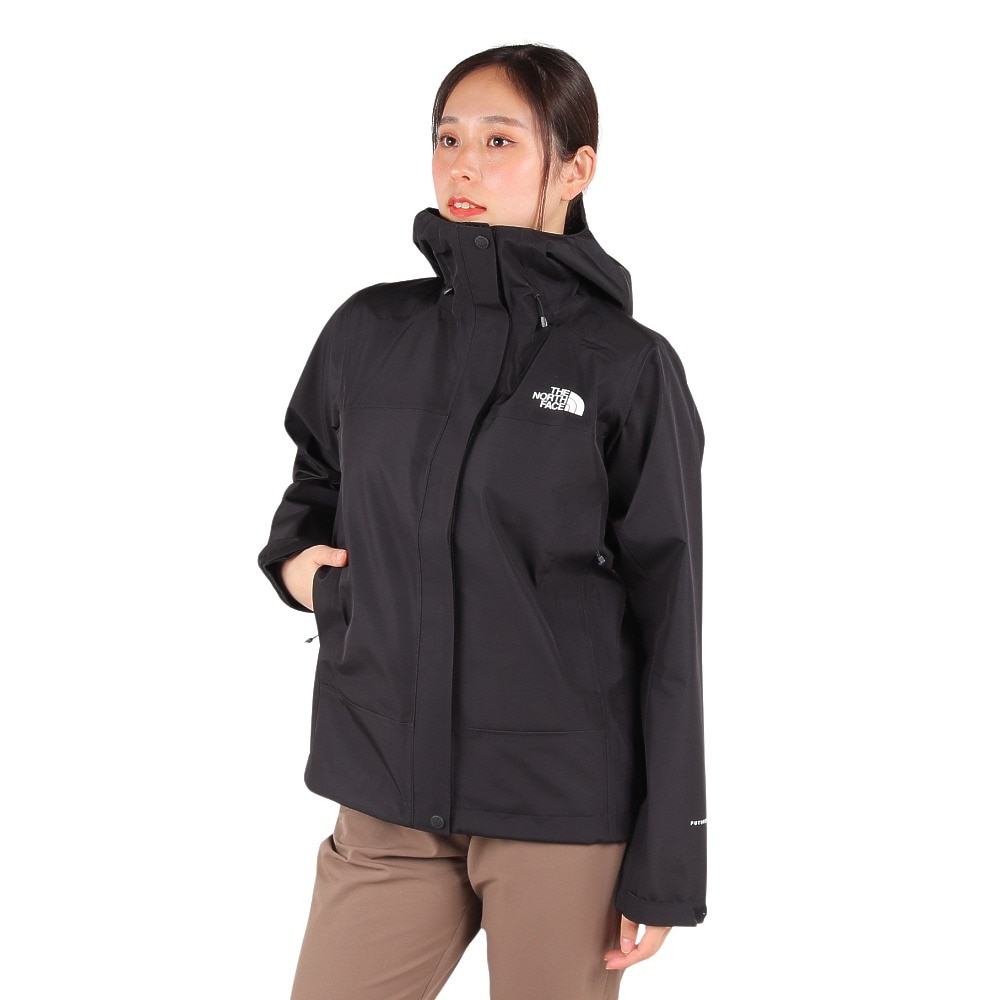 ノースフェイス（THE NORTH FACE）（レディース）レインジャケット 雨具 防水 フューチャーライトドリズルジャケット NPW12401 K ブラック 収納袋付