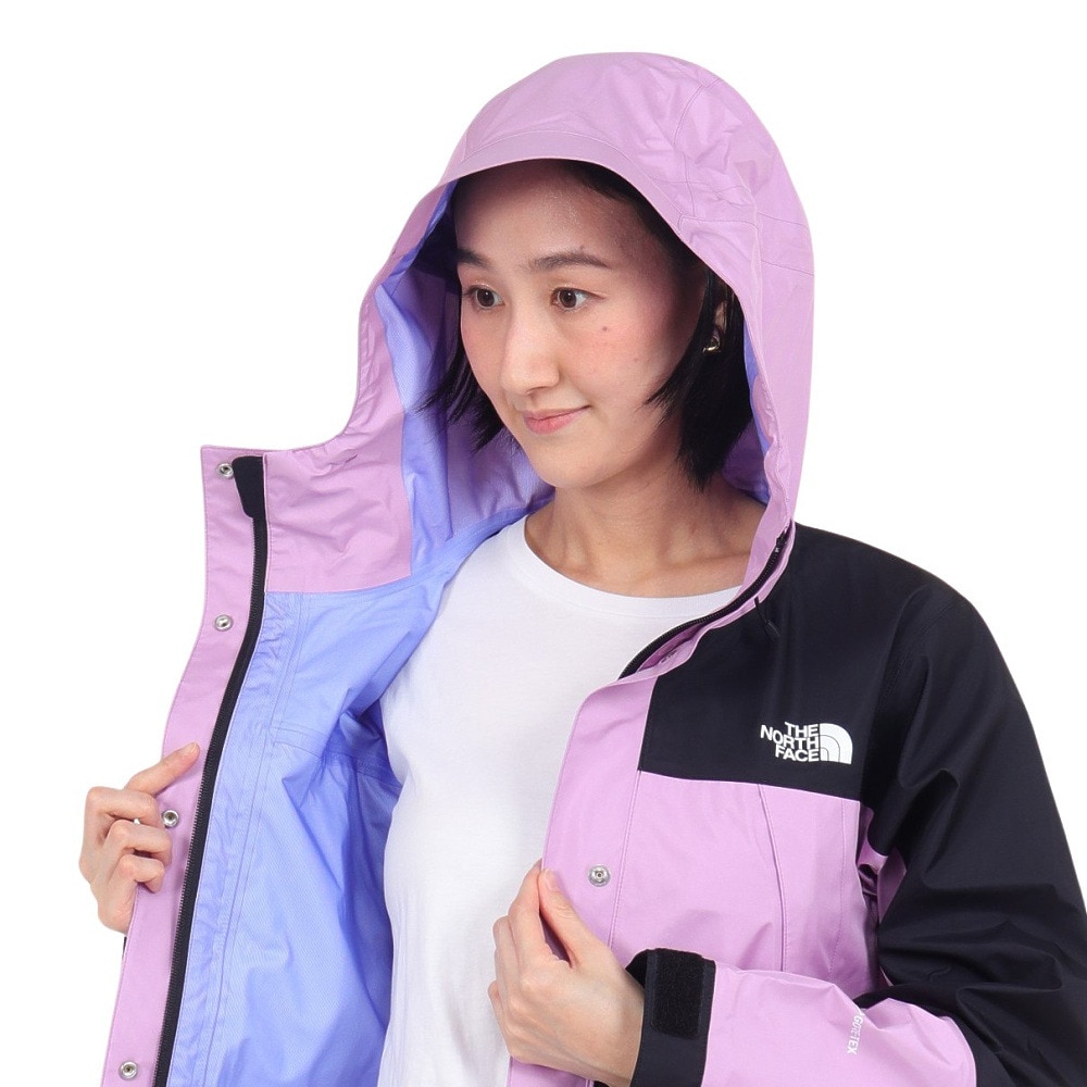 ノースフェイス（THE NORTH FACE）（レディース）レインジャケット 雨具 防水 マウンテン レインテックスコート NPW12431 MK パープル×ブラック 収納袋付