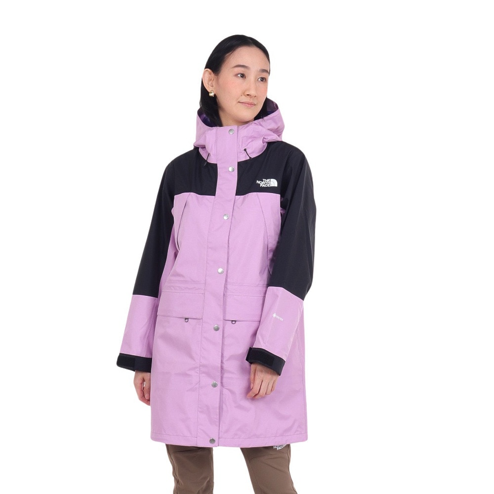 ノースフェイス（THE NORTH FACE）（レディース）レインジャケット 雨具 防水 マウンテン レインテックスコート NPW12431 MK パープル×ブラック 収納袋付