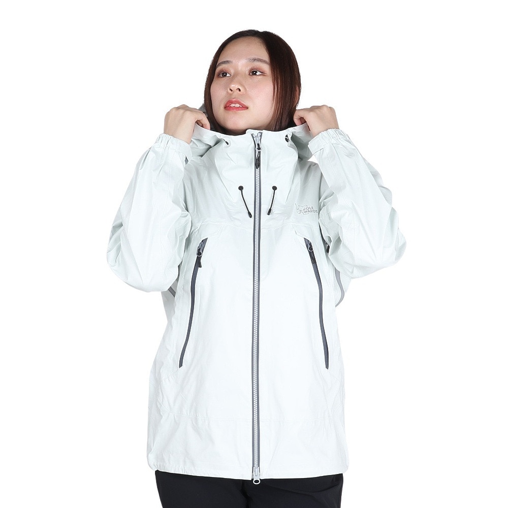 POLEWARDS（レディース）レインウェア 雨具 防水 DUALFORCE STRETCH レインジャケット PW2RHS12 IVO アイボリー 収納袋付