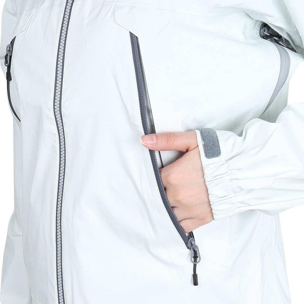 POLEWARDS（レディース）レインウェア 雨具 防水 DUALFORCE STRETCH レインジャケット PW2RHS12 IVO アイボリー 収納袋付