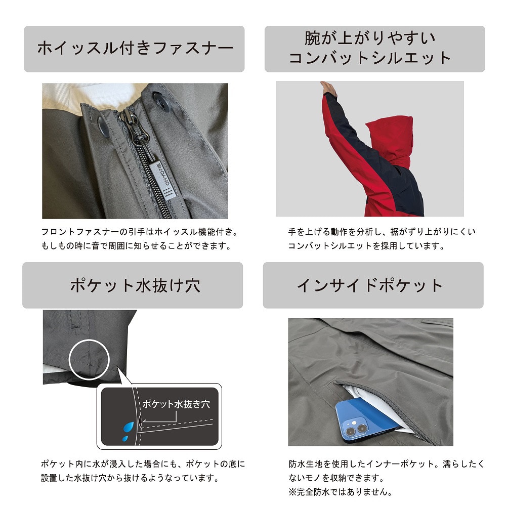 オンヨネ（ONYONE）（レディース）レインジャケット 雨具 防水 25 ODJ87031 671006