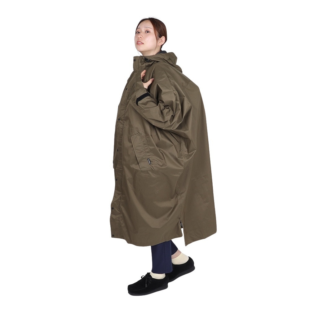 カジメイク（KAJIMEIKU）（レディース）レインコート 雨具 防水 サイクルモードハイポンチョ 7441 オリーブ