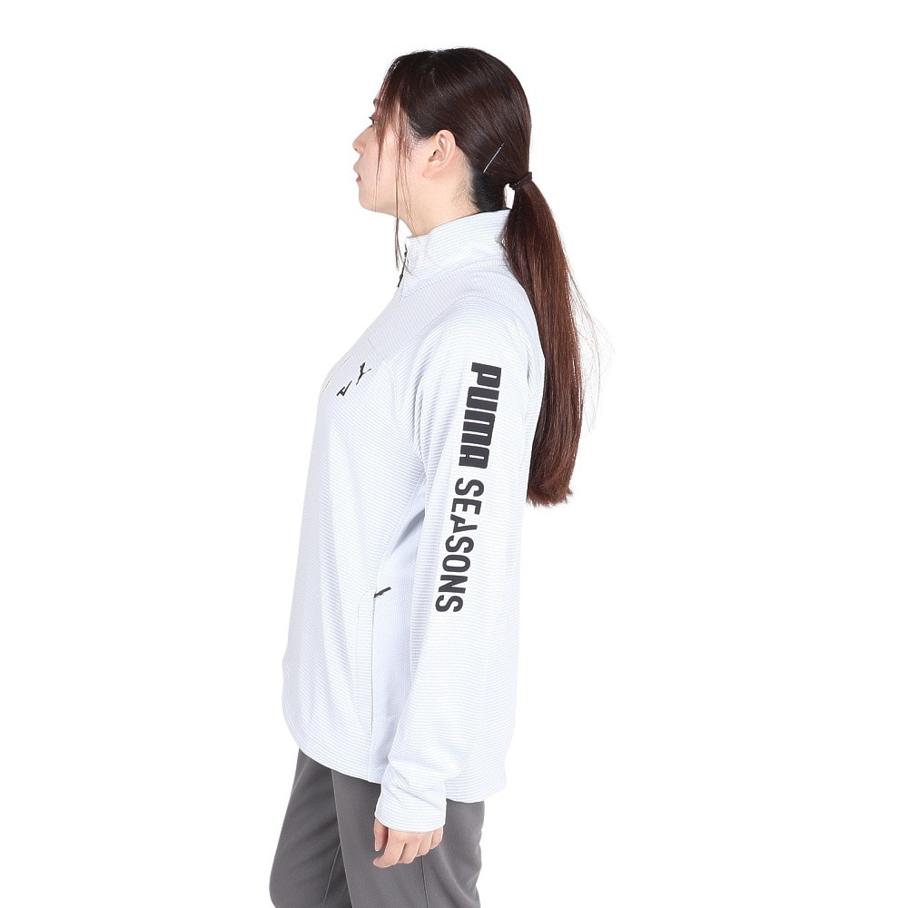 プーマ（PUMA）（レディース）スポーツウェア 長袖 ハーフジップ 通気性 ランニング シーズンズ クォータジップ 524908 42 レインウェア