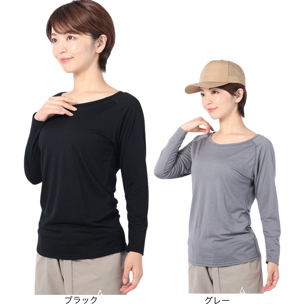 ロジャーエーガー（ROGEREGGER）（レディース）長袖アンダー 長袖Tシャツ エボウールライト RE1FES562010GRY グレー 吸湿 発熱 消臭