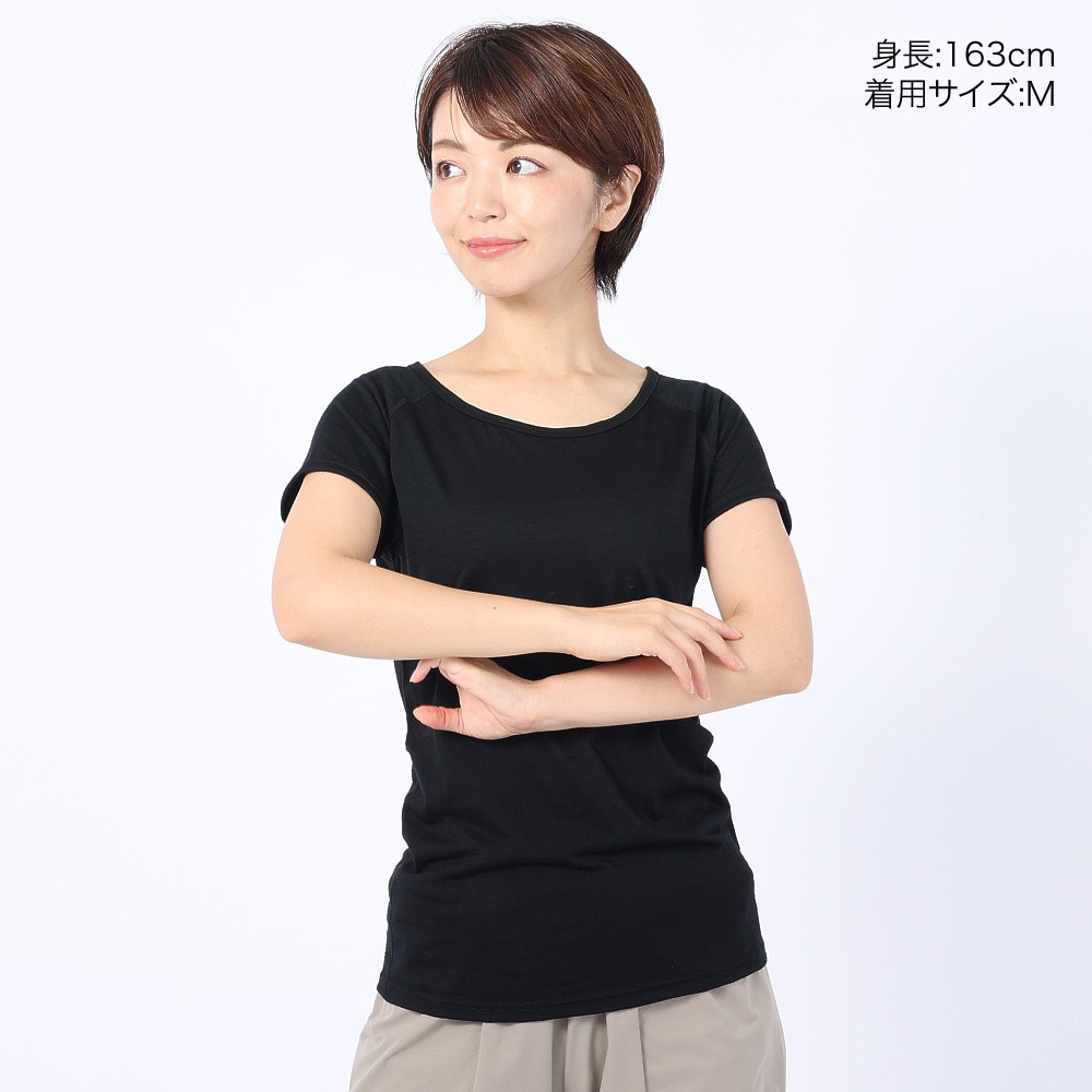 ロジャーエーガー（ROGEREGGER）（レディース）高品質 メリノウール100％ UV カット 防臭 半袖Tシャツ RE1FES562009BLK ブラック