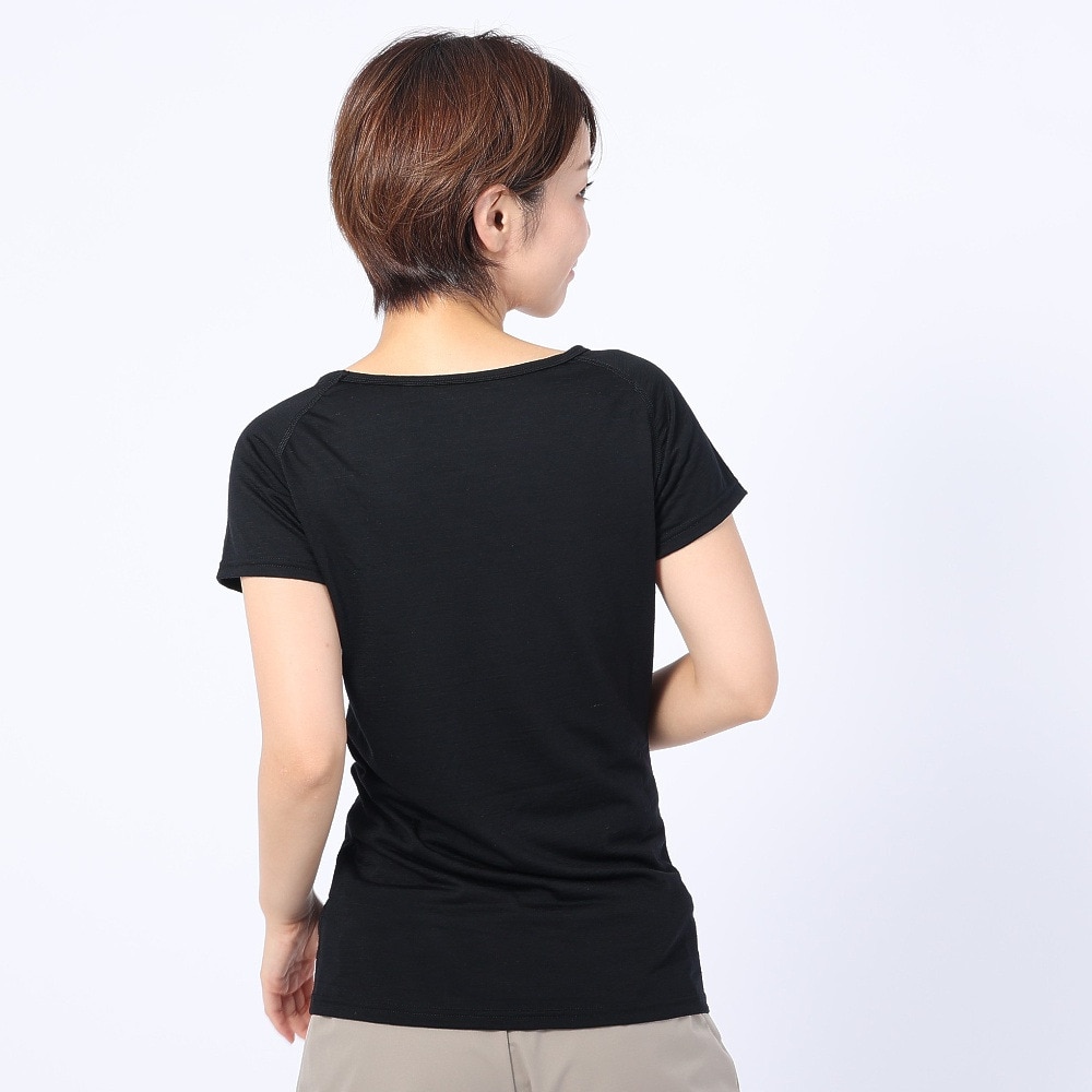 ロジャーエーガー（ROGEREGGER）（レディース）高品質 メリノウール100％ UV カット 防臭 半袖Tシャツ RE1FES562009BLK ブラック