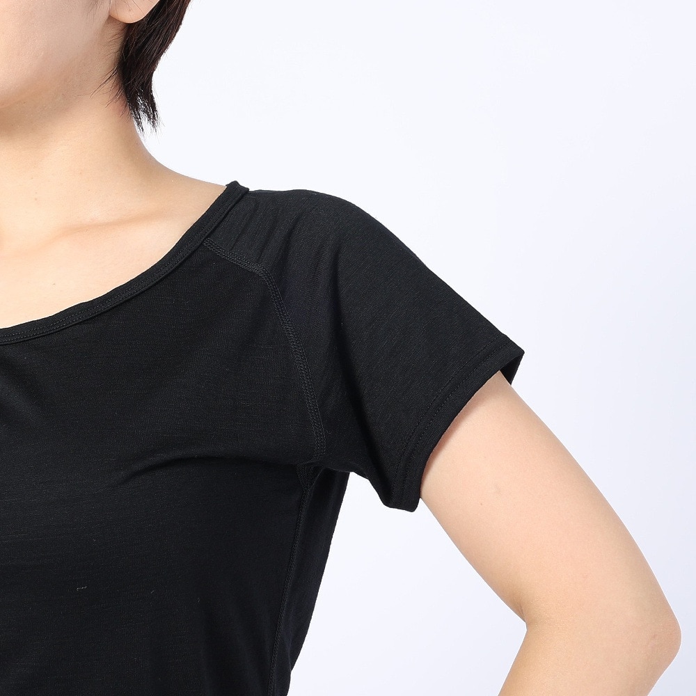 ロジャーエーガー（ROGEREGGER）（レディース）高品質 メリノウール100％ UV カット 防臭 半袖Tシャツ RE1FES562009BLK ブラック